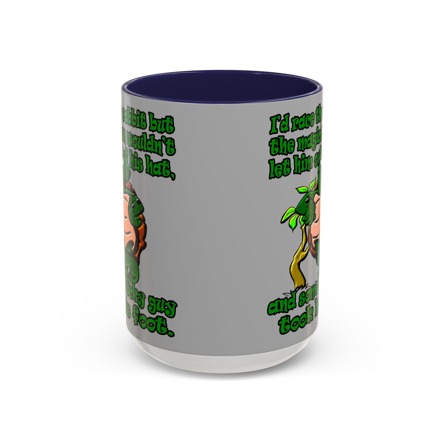 turtle race - Accent Mug (light grey)