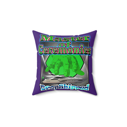 logo - Spun Polyester Square Pillow - (purple)