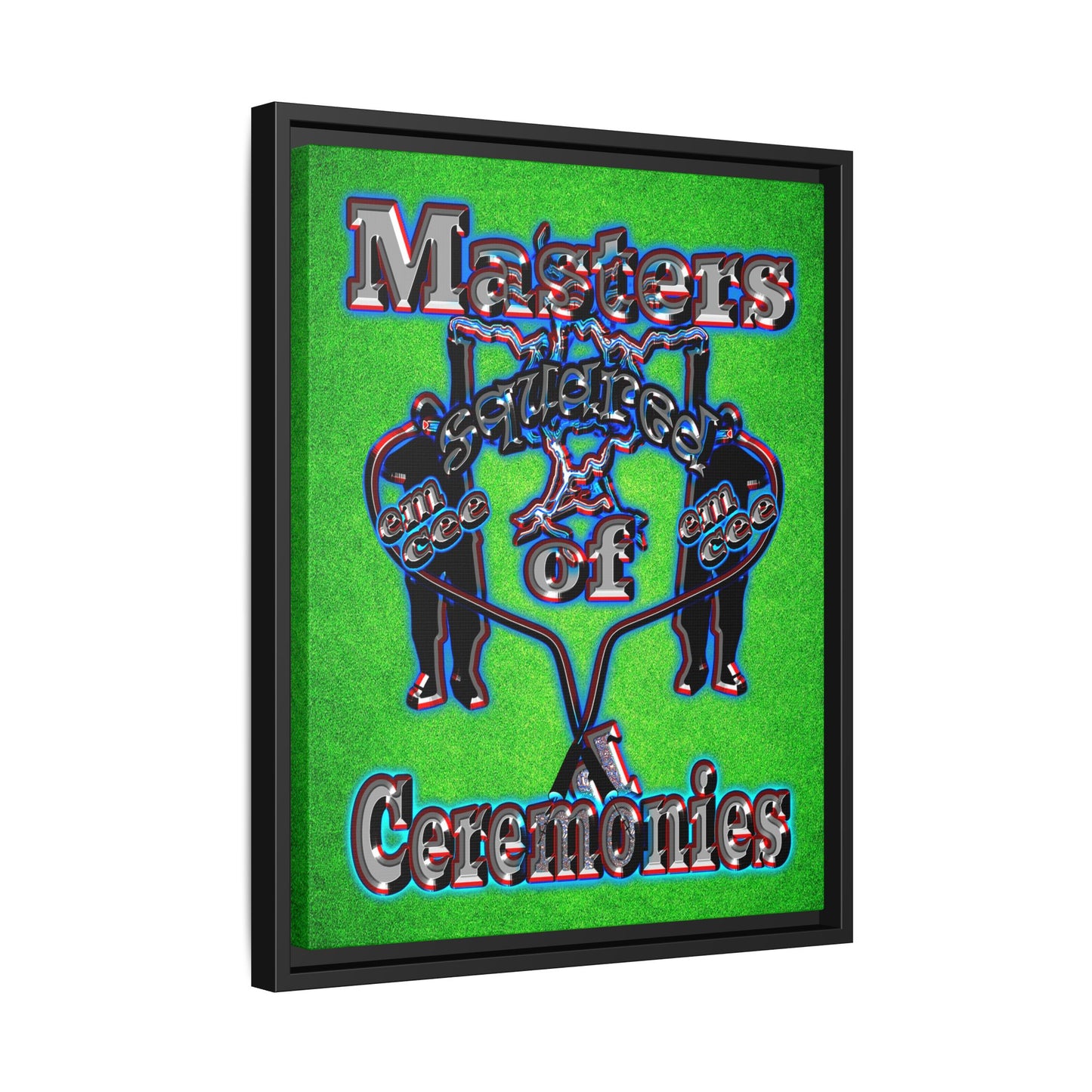 em cee squared - framed canvas art (green turf)