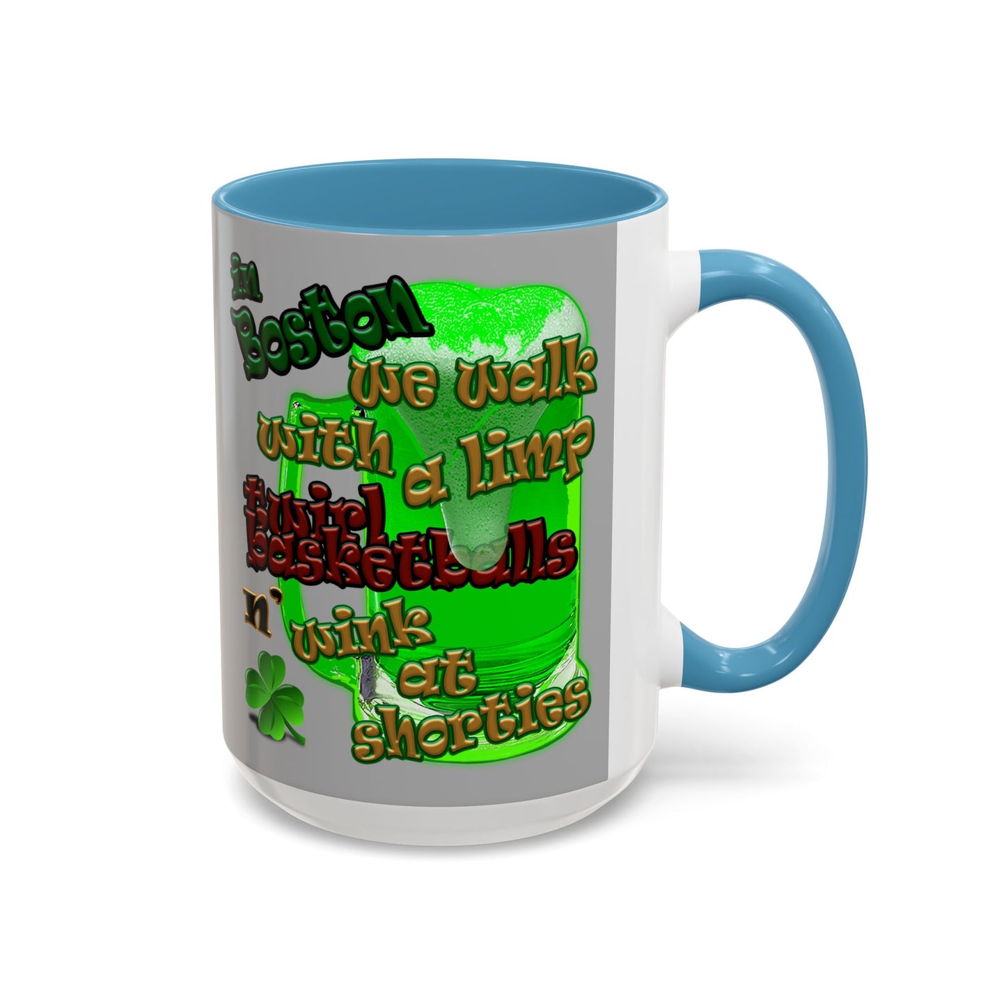 celtics logo - Accent Mug (light grey)