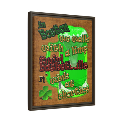 celtics logo - framed canvas art (brown papyrus)