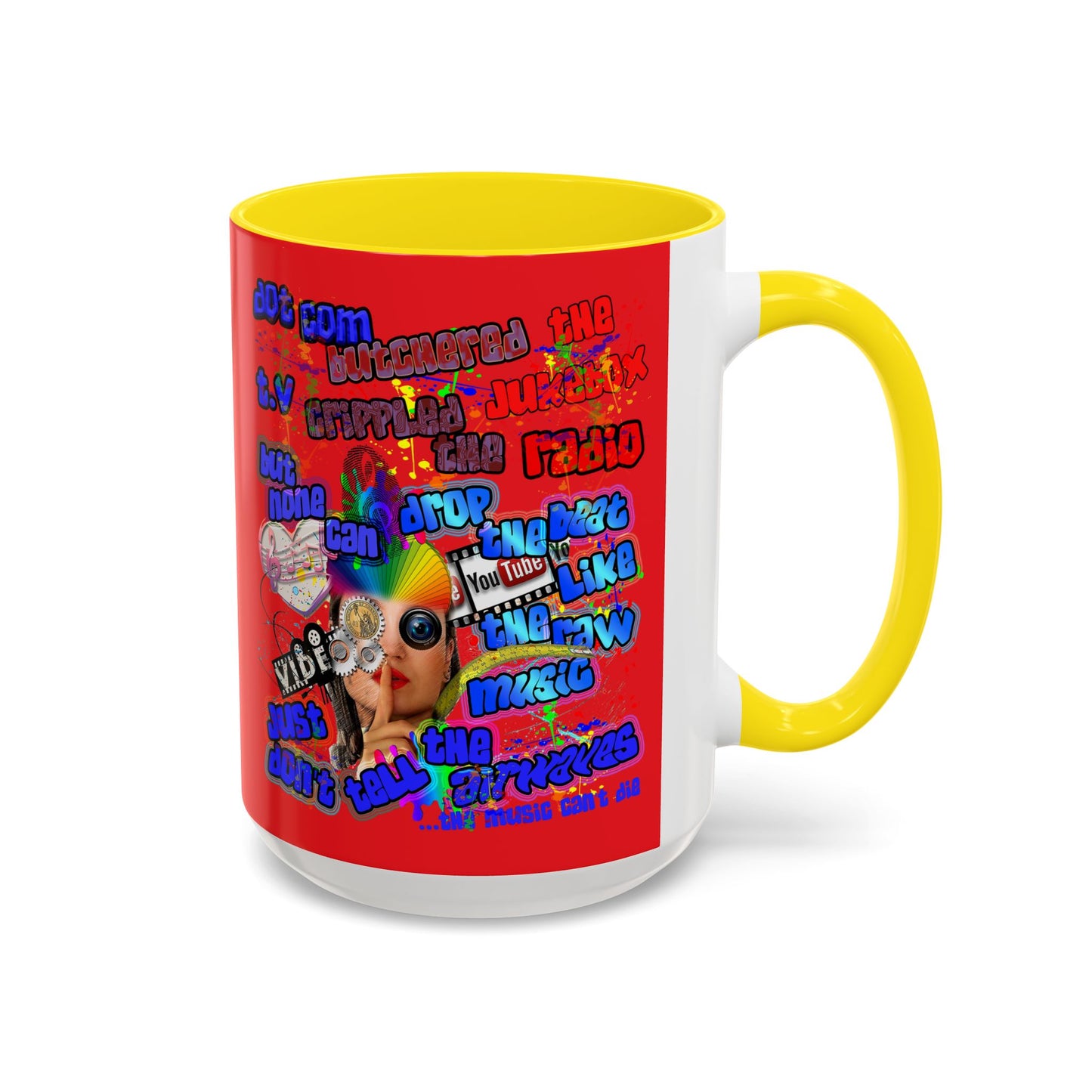 drop the beat - Accent Mug (yellow)