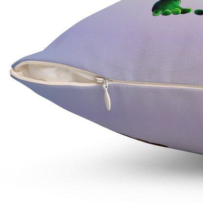 I don't care that your grey - Spun Polyester Square Pillow - (light blue-pink wave)