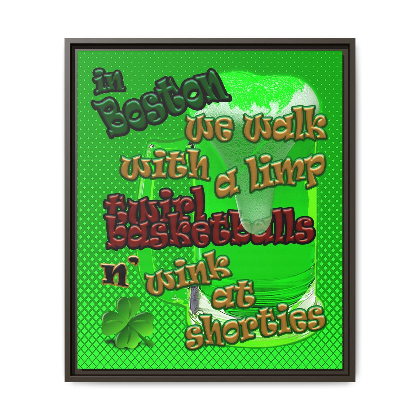 celtics logo - framed canvas art (logo green)