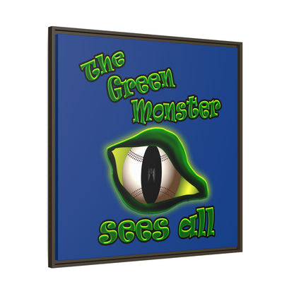 green monster - framed canvas art (dark blue)