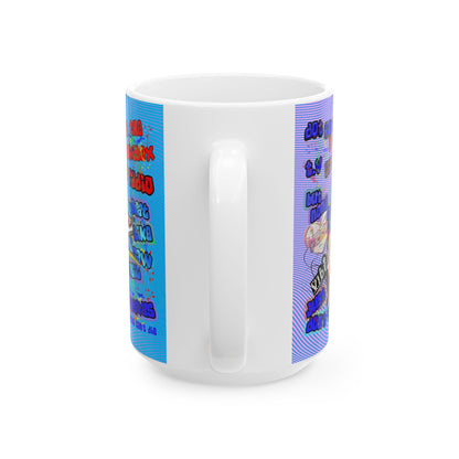 drop the beat - White Mug (light blue-purple wave)