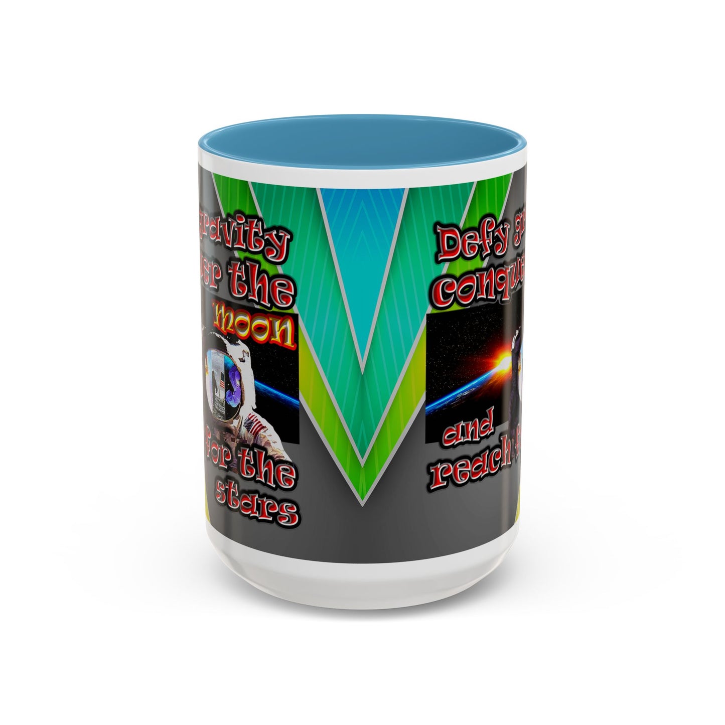 defy conquer reach - Accent Mug (rainbow split)