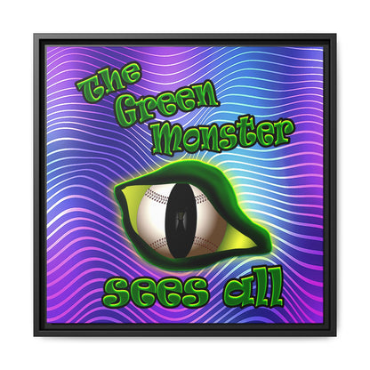 green monster - framed canvas art (purple wave)