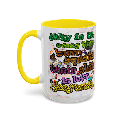 the bum's shit - Accent Mug (white marble)