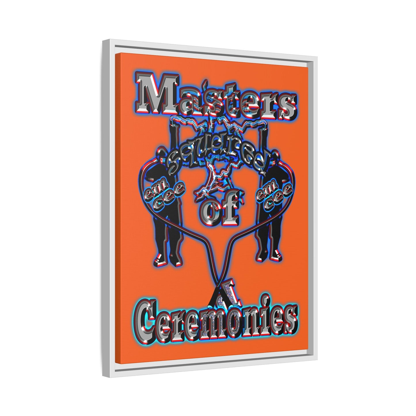 em cee squared - framed canvas art (orange)