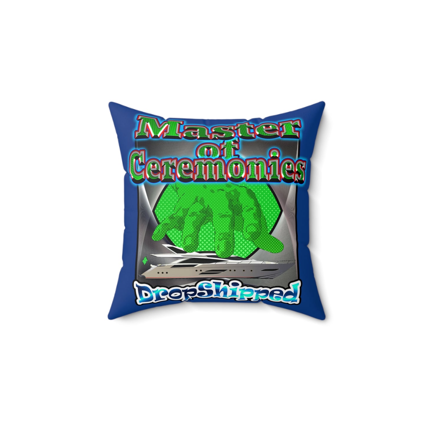 logo - Faux Suede Square Pillow - (dark blue)