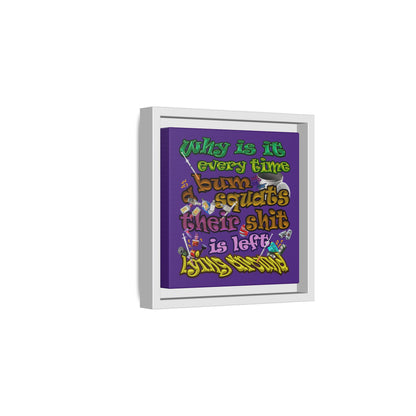 the bum's shit - framed canvas art (purple)