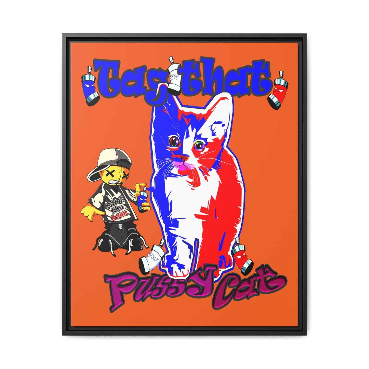 tag that - framed canvas art (orange)