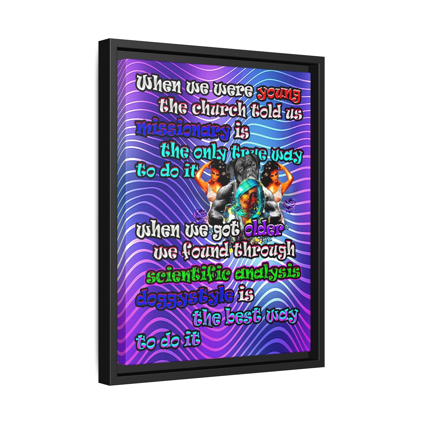 doggystyle - framed canvas art (purple wave)