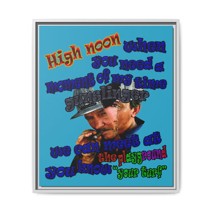 high noon - framed canvas art (turquoise)