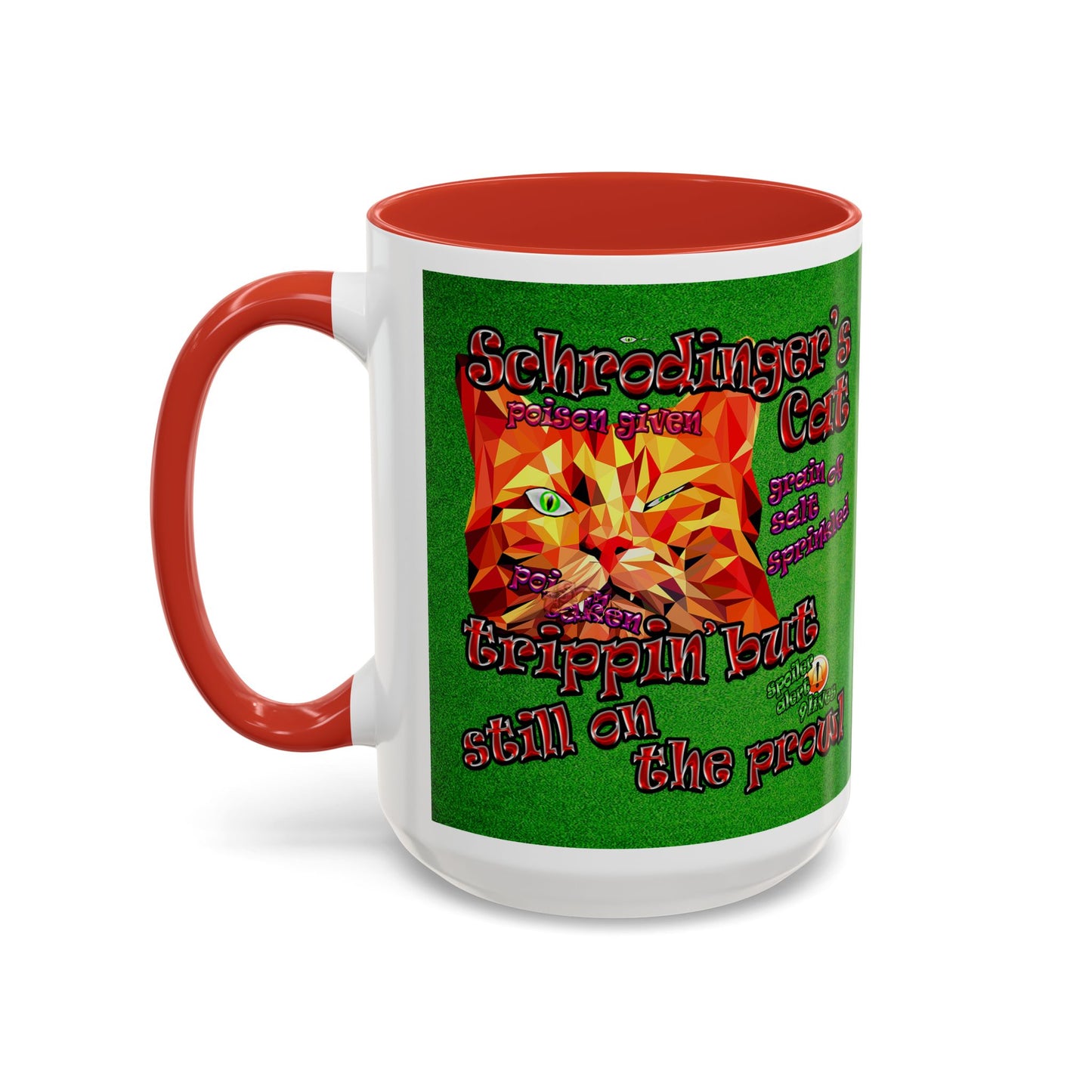 schrodinger's cat - Accent Mug (green turf)