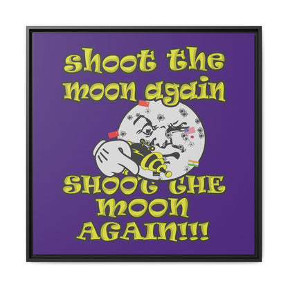 shoot the moon again - framed canvas art (purple)