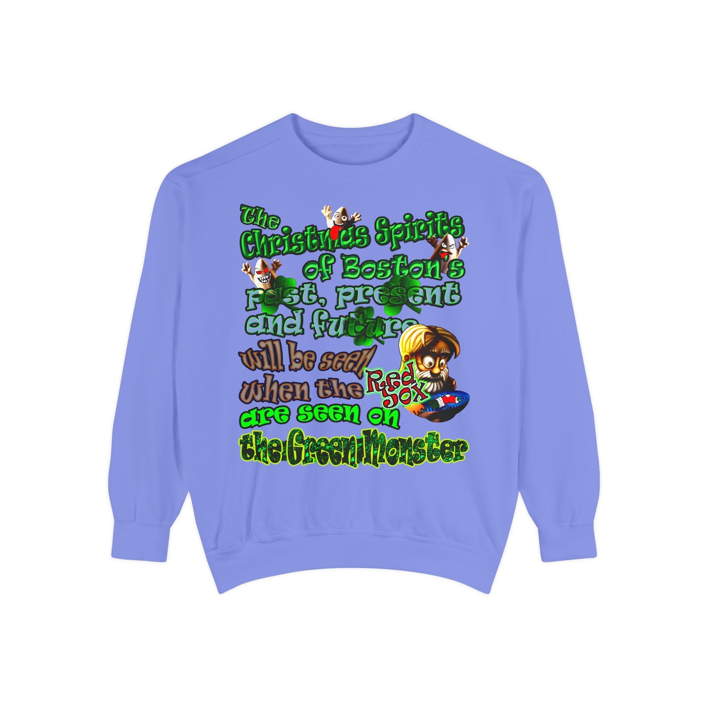 christmas spirits of boston - Unisex Garment-Dyed Sweatshirt