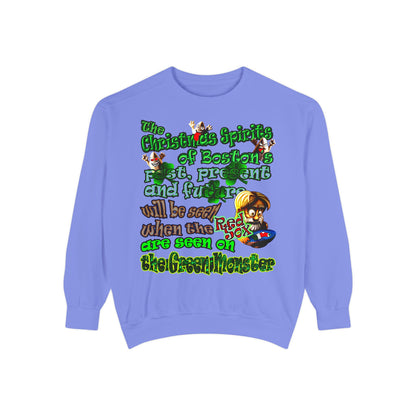 christmas spirits of boston - Unisex Garment-Dyed Sweatshirt