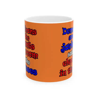 donkeys and elephants - White Mug (crusta)