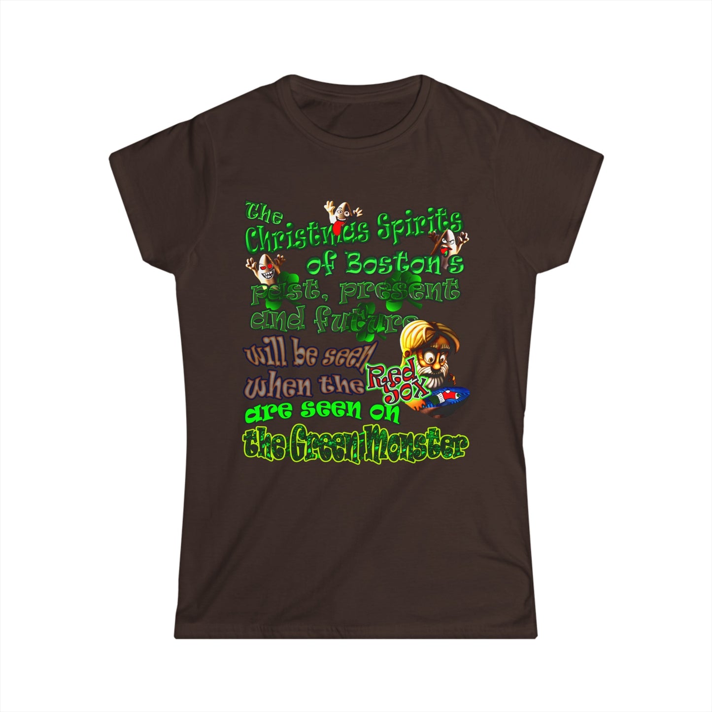 christmas spirits of boston - Women's Softstyle Tee