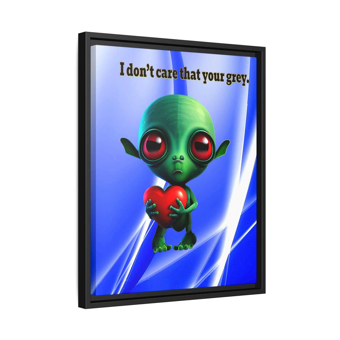 I don't care that your grey - framed canvas art (blue-white wave)