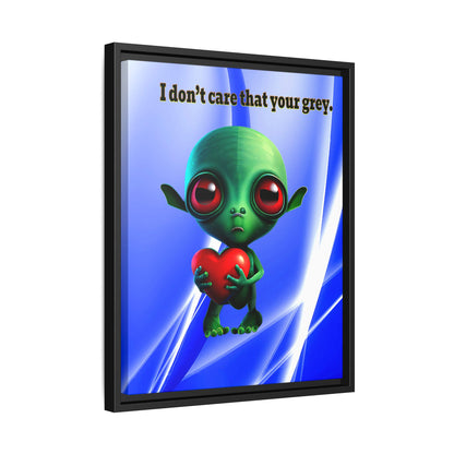 I don't care that your grey - framed canvas art (blue-white wave)
