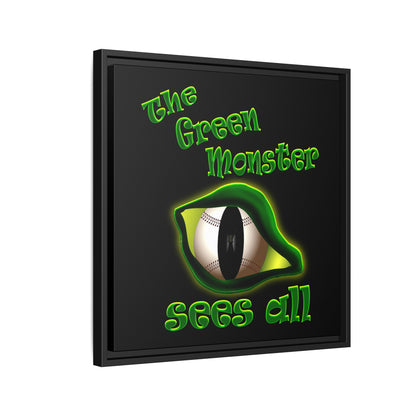 green monster - framed canvas art (black)