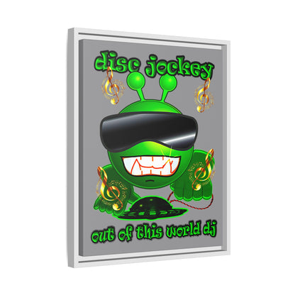 disc jockey - framed canvas art (grey)