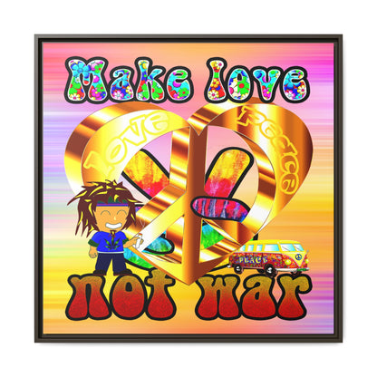 love peace - framed canvas art (color blur)