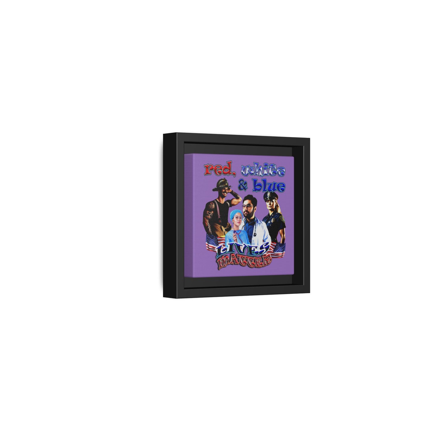 rw&b lives matter - framed canvas art (light purple)