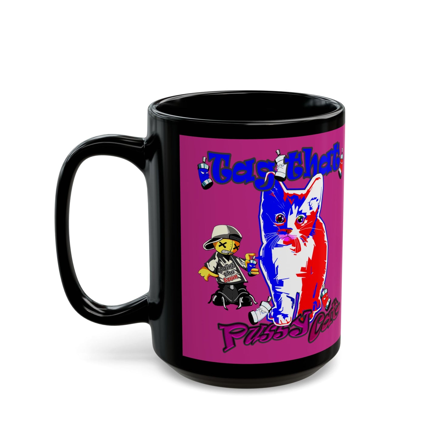 tag that - Black Mug (pink)