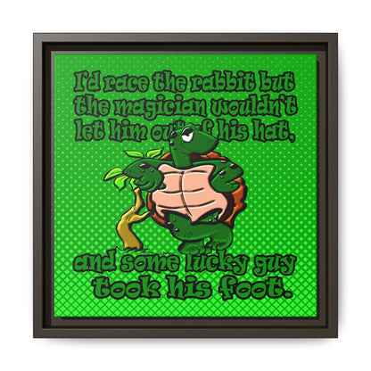 turtle race - framed canvas art (logo green)