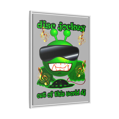 disc jockey - framed canvas art (light grey)