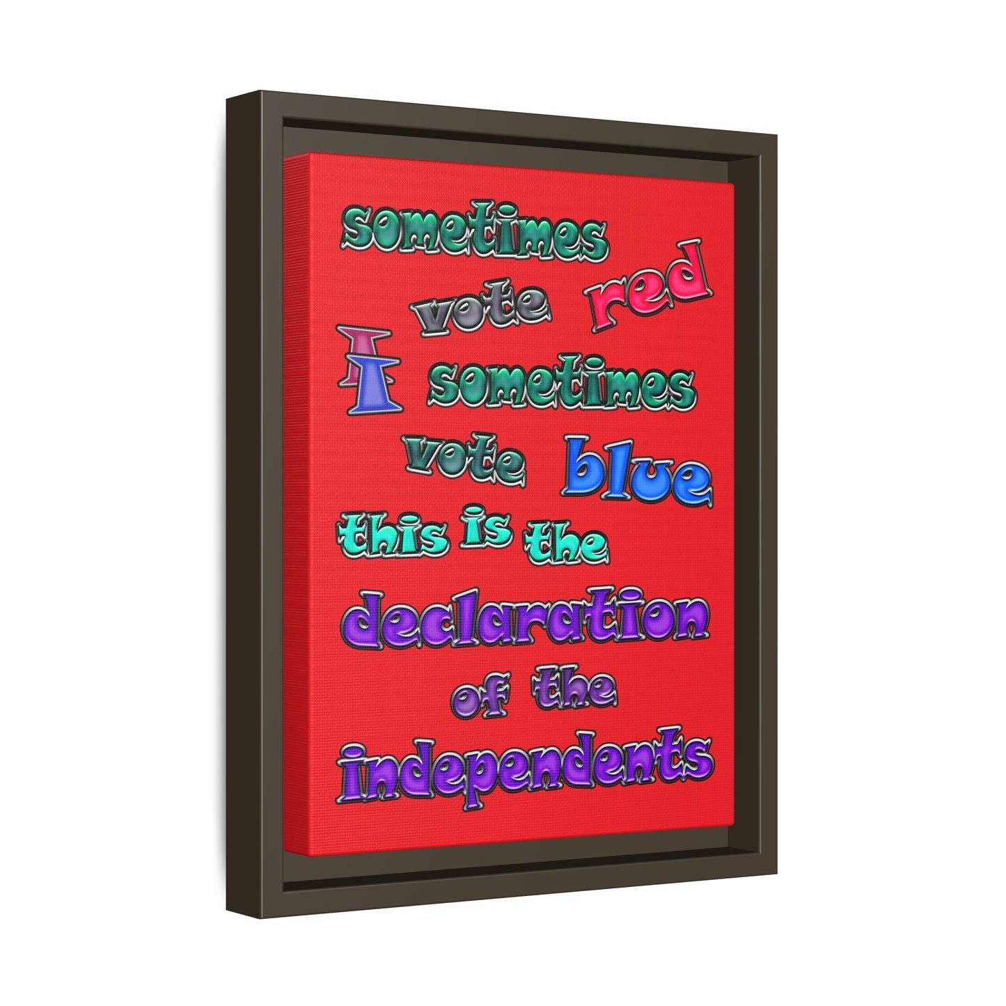 declaration of the independents - framed canvas art (red)