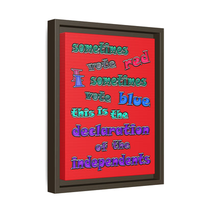 declaration of the independents - framed canvas art (red)