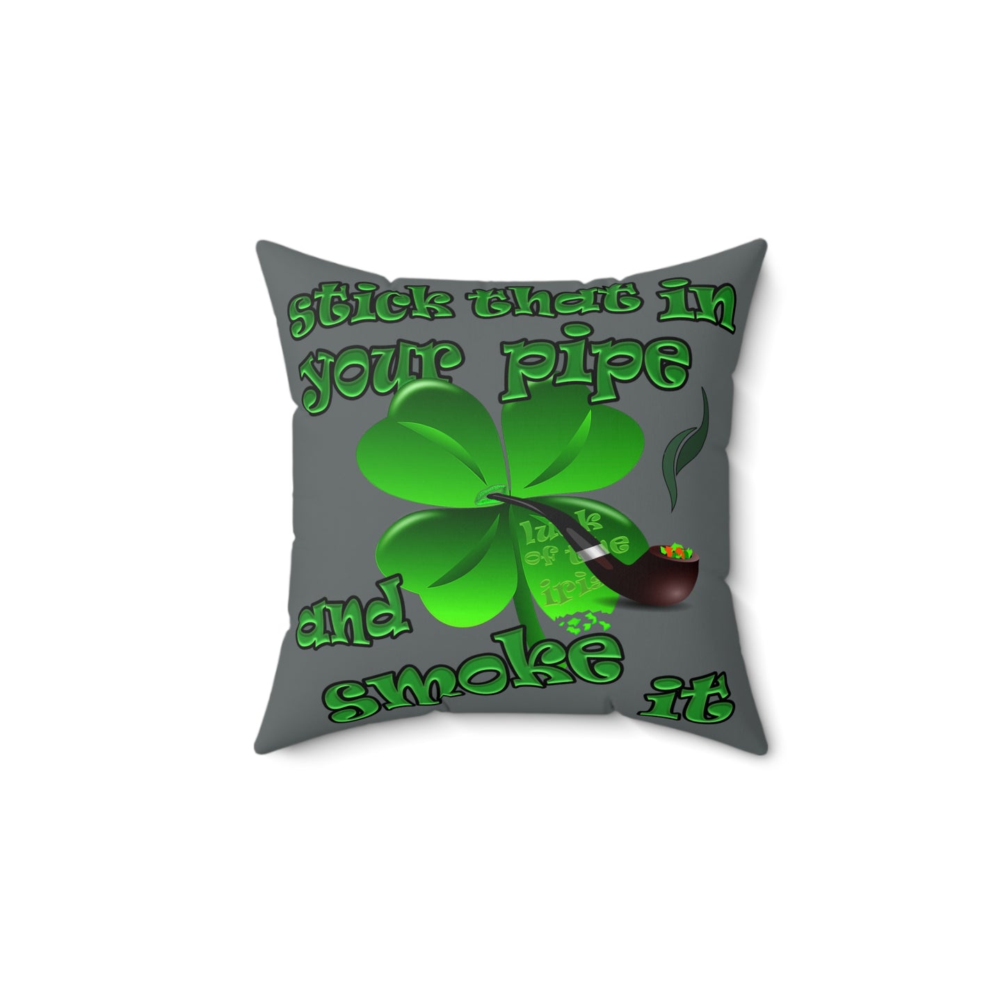 celtics logo - Spun Polyester Square Pillow - (dark grey)