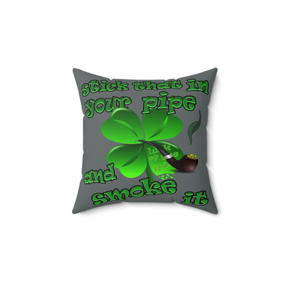 celtics logo - Spun Polyester Square Pillow - (dark grey)