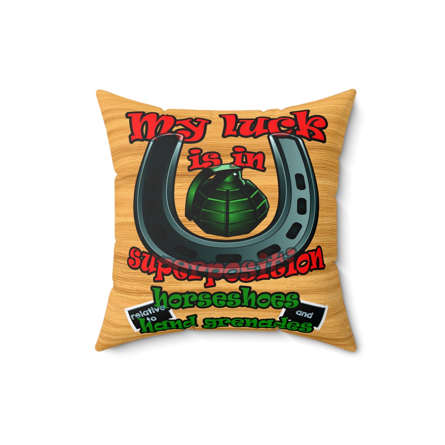 my luck - Spun Polyester Square Pillow - (butterscotch wood finish)