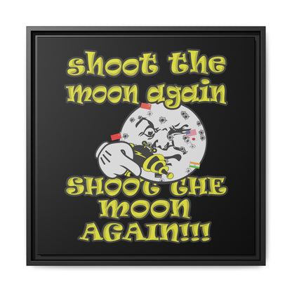shoot the moon again - framed canvas art (black)