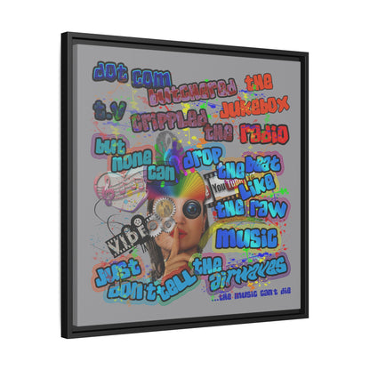drop the beat - framed canvas art (grey)