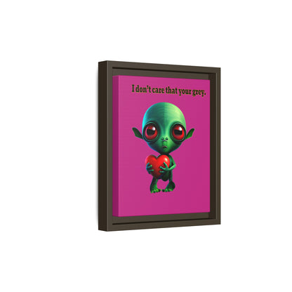 I don't care that your grey - framed canvas art (pink)