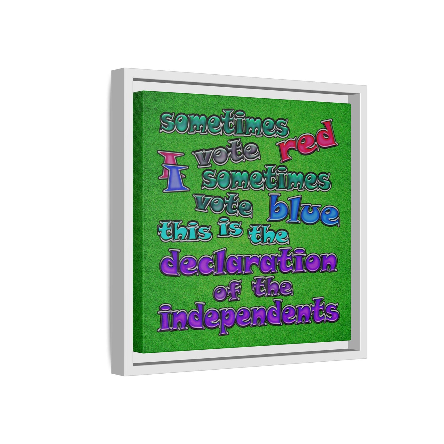 declaration of the independents - framed canvas art (green turf)