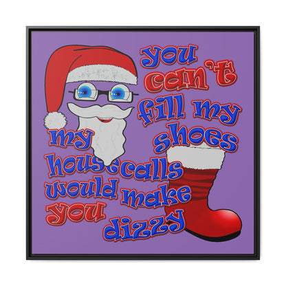 santa's shoes - framed canvas art (light purple)