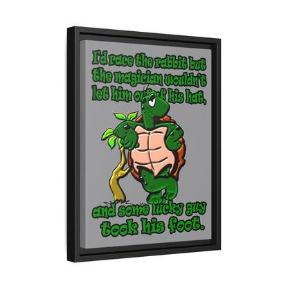 turtle race - framed canvas art (grey)