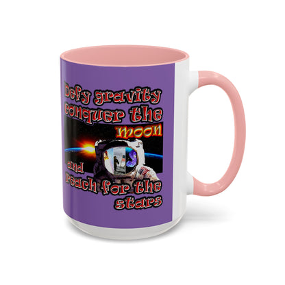 defy conquer reach - Accent Mug (light purple)