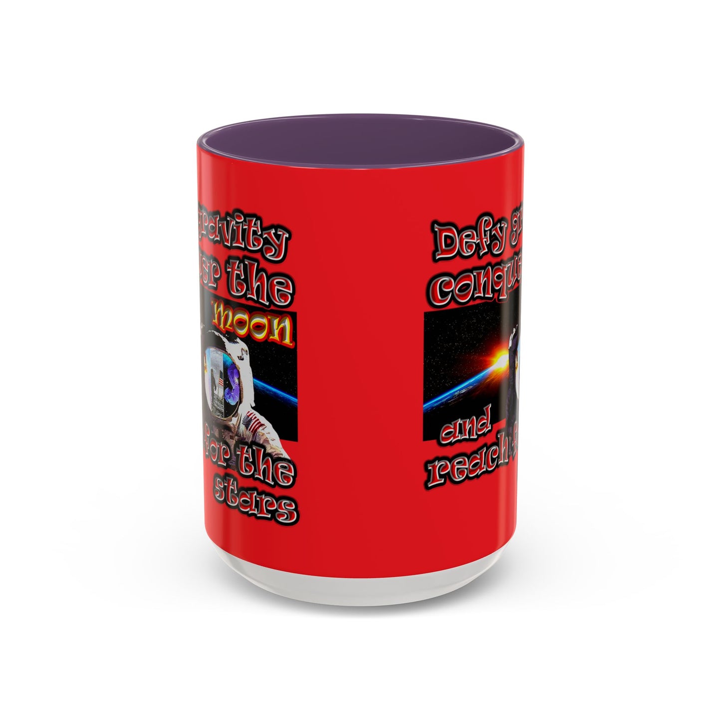 defy conquer reach - Accent Mug (red)