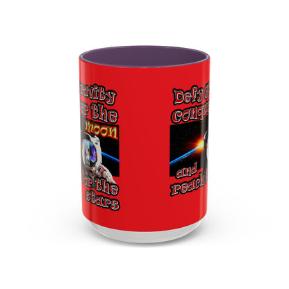 defy conquer reach - Accent Mug (red)