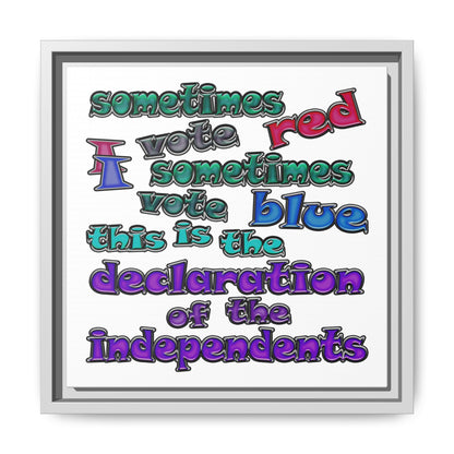 declaration of the independents - framed canvas art (white)