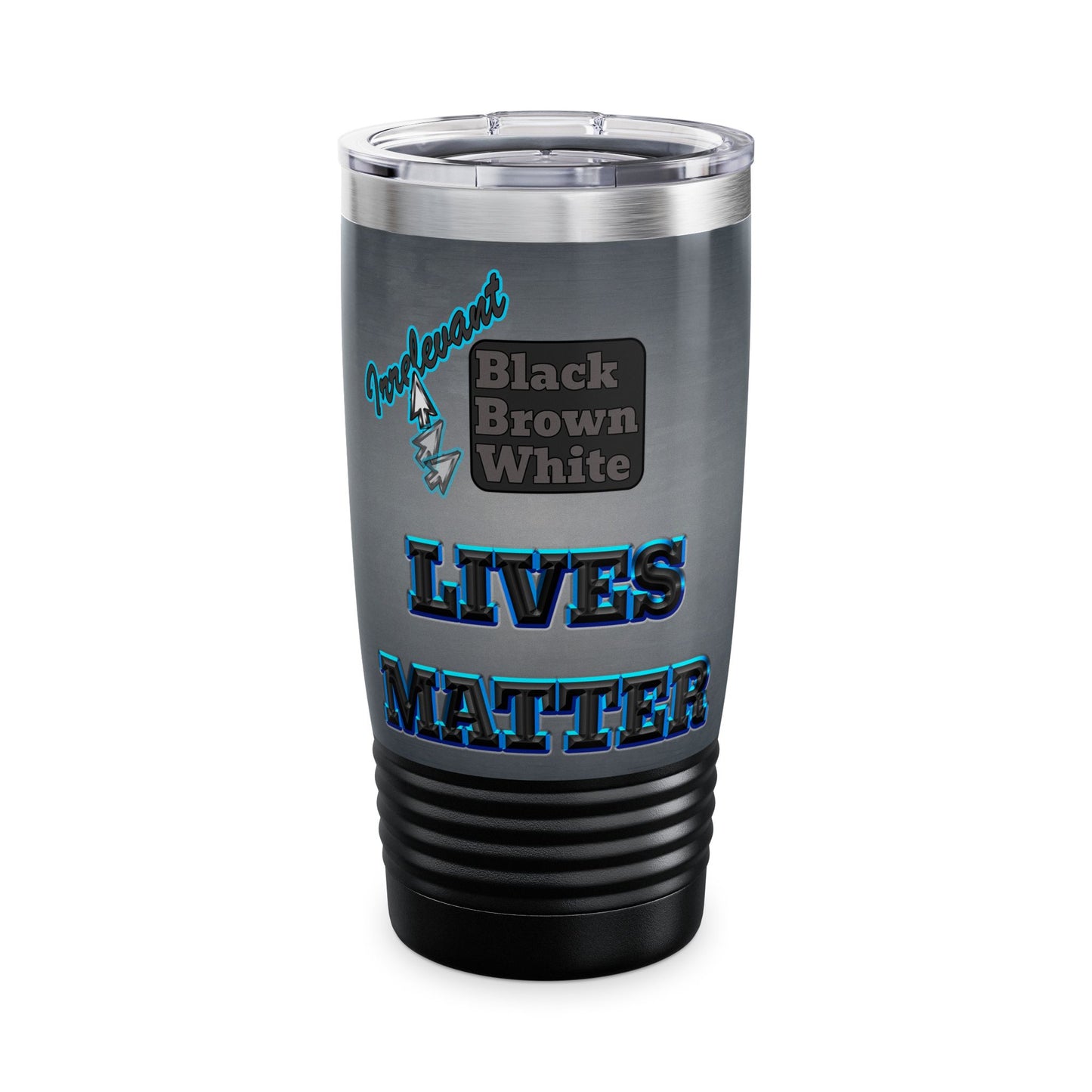 irrelevant - Ringneck Tumbler, 20oz (grey-light grey)